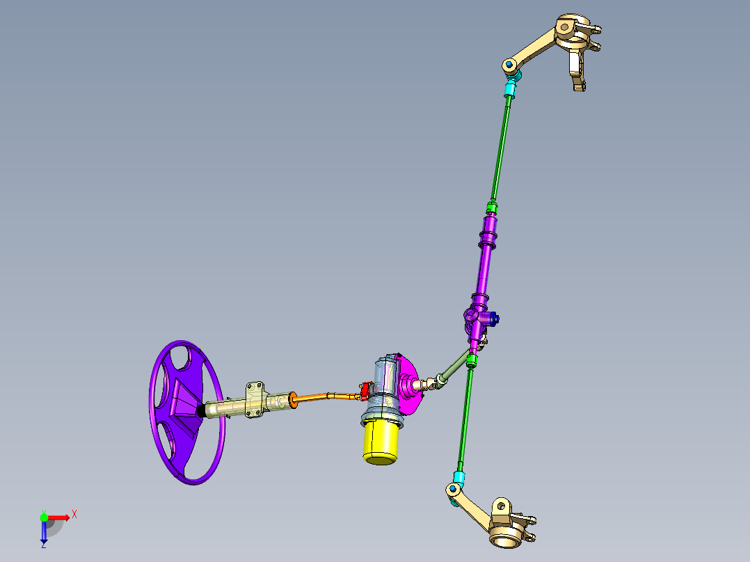 EPS汽车电子助力转向系统总成设计【三维CATIA】俯视图