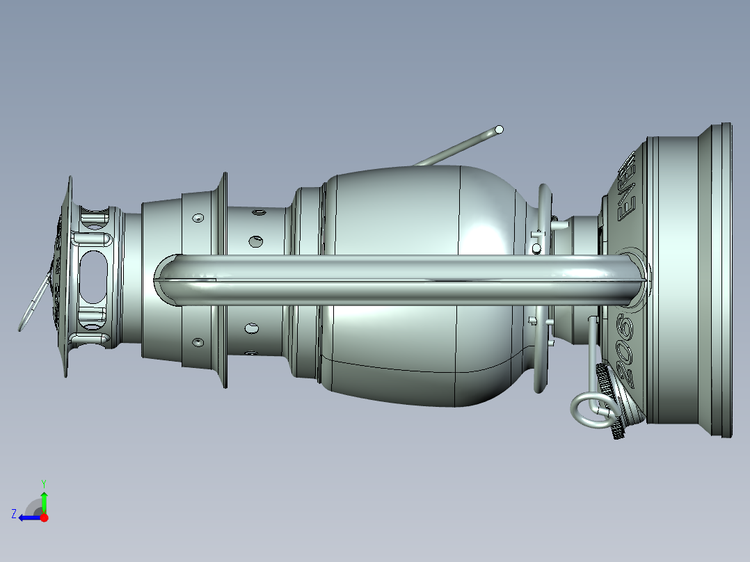 煤油提灯右视图