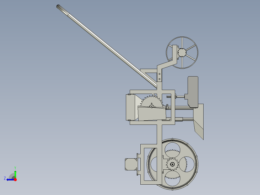 小型蔬菜播种机设计【说明书+CAD图+三维设计资料】右视图