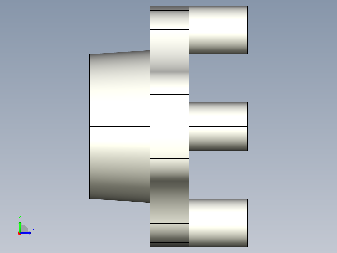 把手BK-3D多系列多零件图纸模型左视图