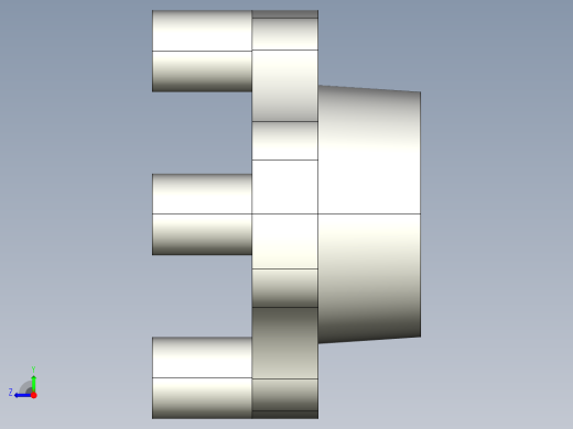 把手BK-3D多系列多零件图纸模型右视缩略图