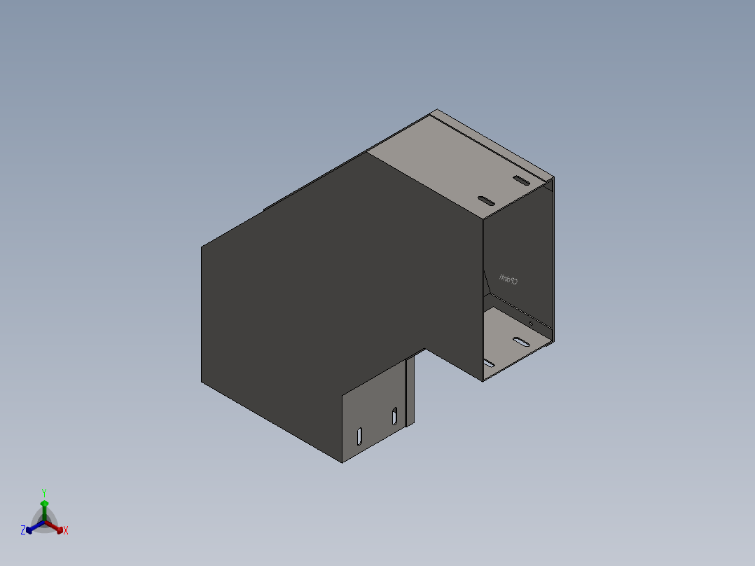 cable duct 90 deg elbow正等轴测图