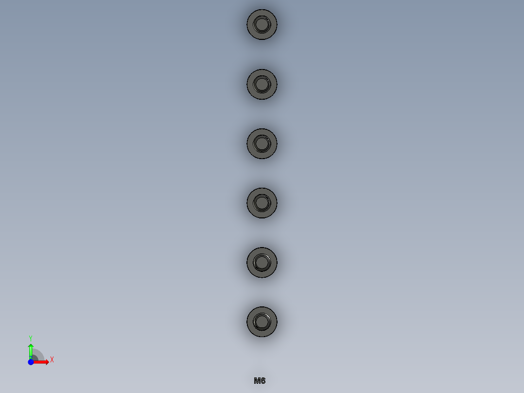 内六角头盖螺丝-M6前视图