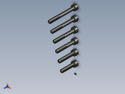 内六角头盖螺丝-M6正等轴测缩略图