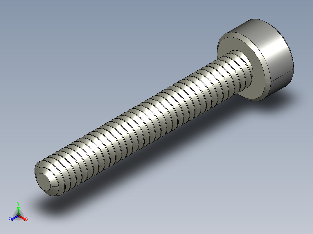M2-M2 x 0.4mm Thread 14mm LONG SOCKET HEAD CAP SCREW.STEP正等轴测图