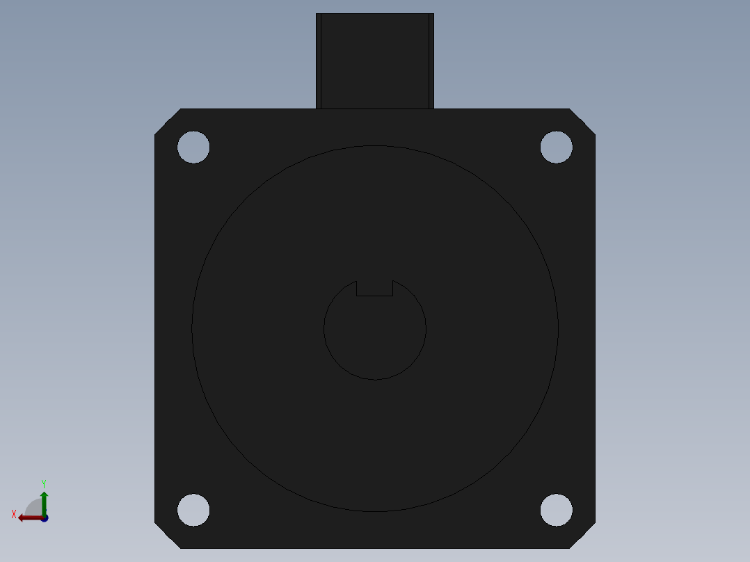 电动滑台模组台达400W电机模型后视图