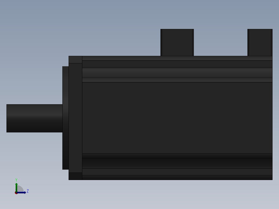 电动滑台模组台达400W电机模型左视图
