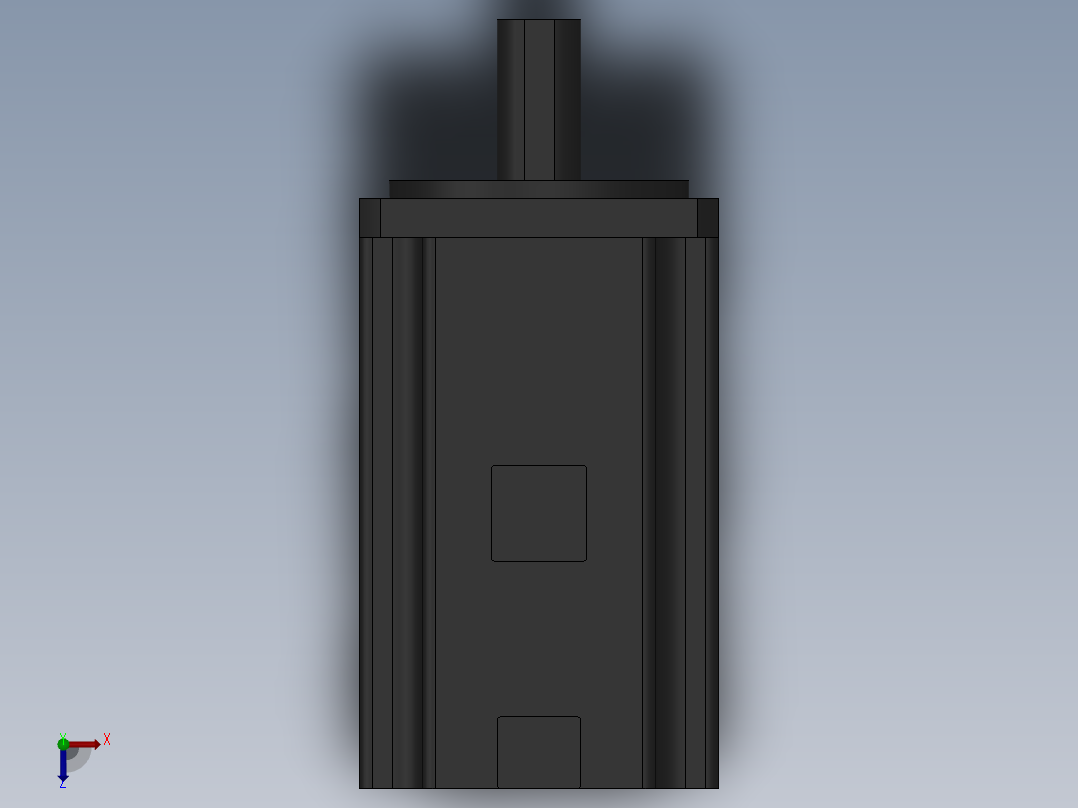 电动滑台模组台达400W电机模型俯视图