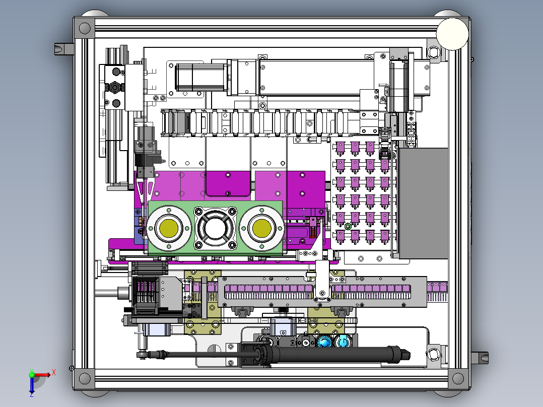 新能源元器件剪切折弯设备（sw15可编辑+工程图+bom）俯视图