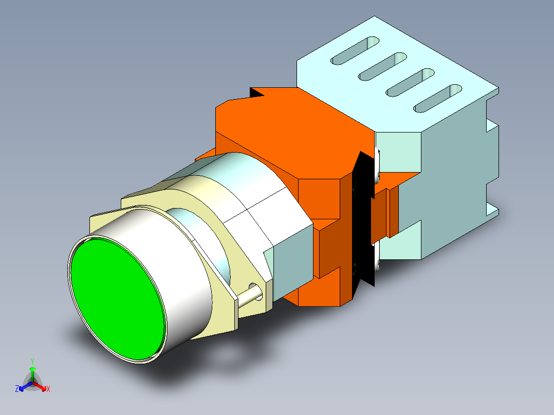 德力西电气LAY8-11D 绿正等轴测图