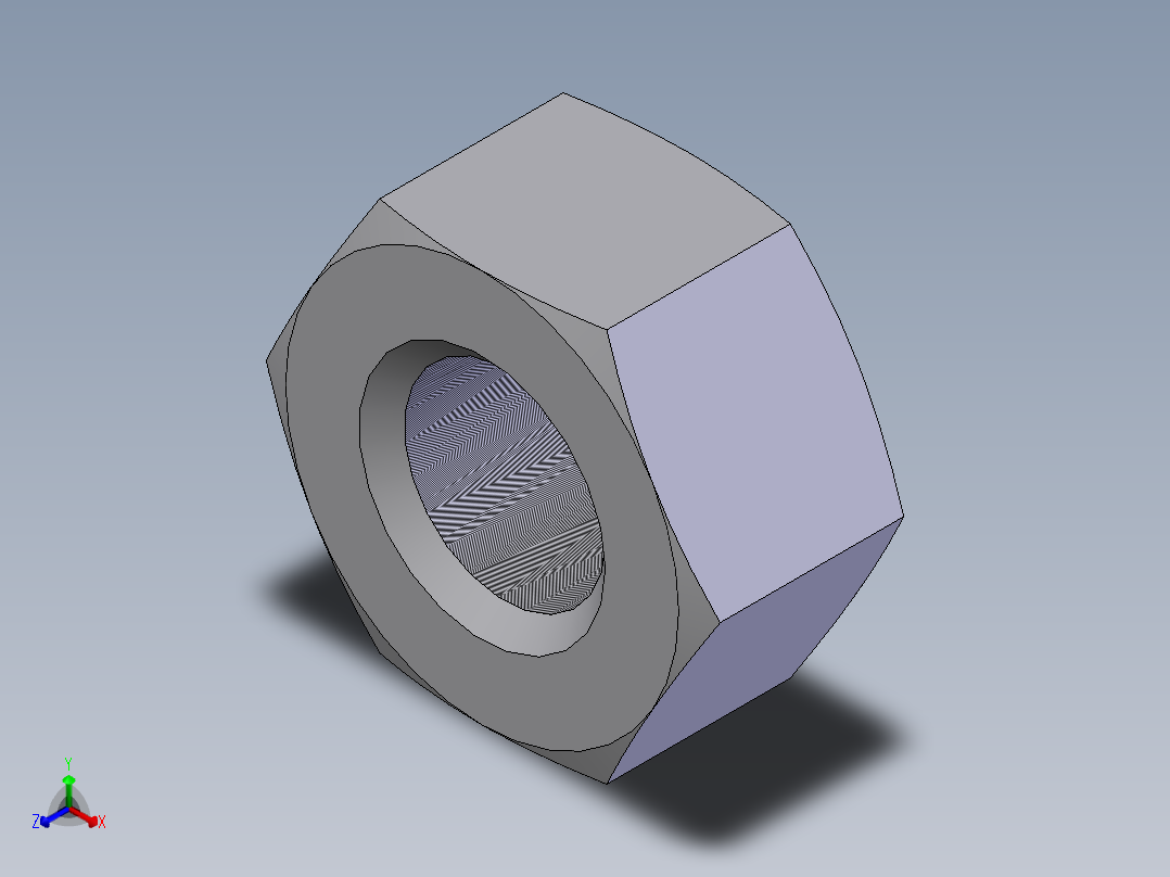 粗牙I型六角螺母  M801正等轴测图