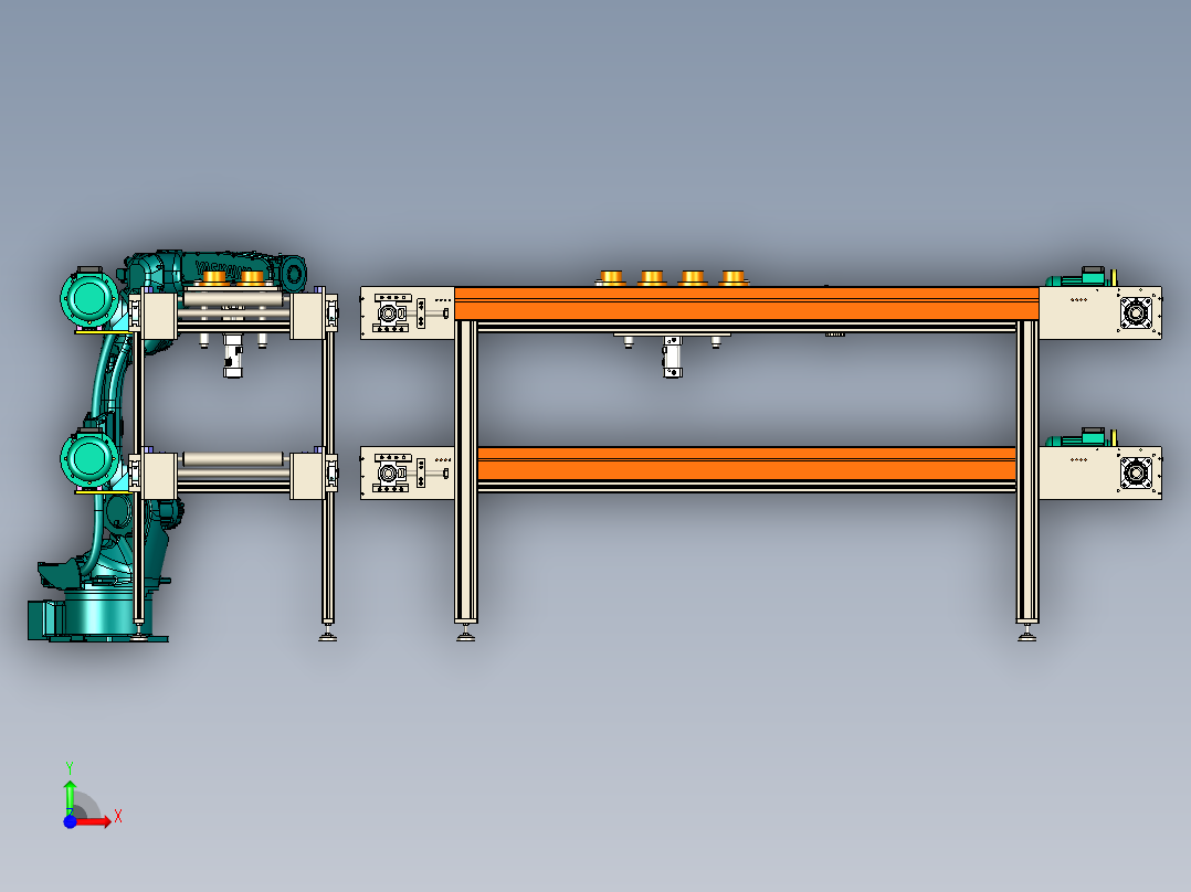 双层倍速链前视图