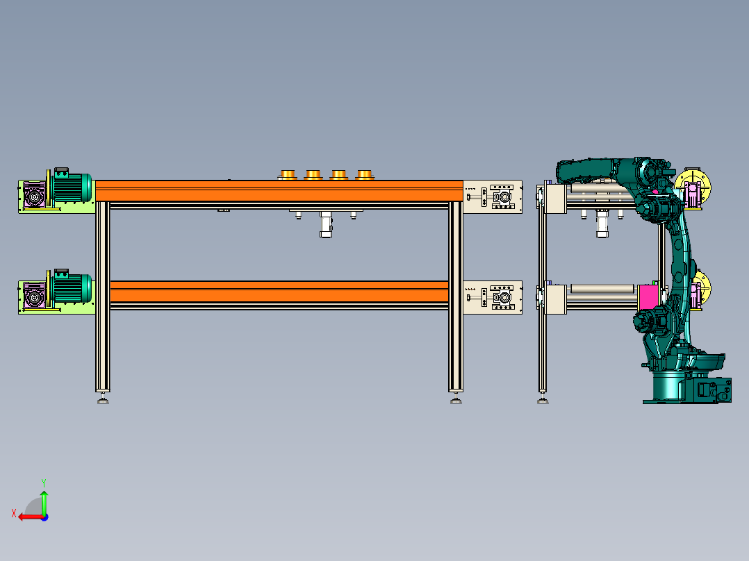 双层倍速链后视图
