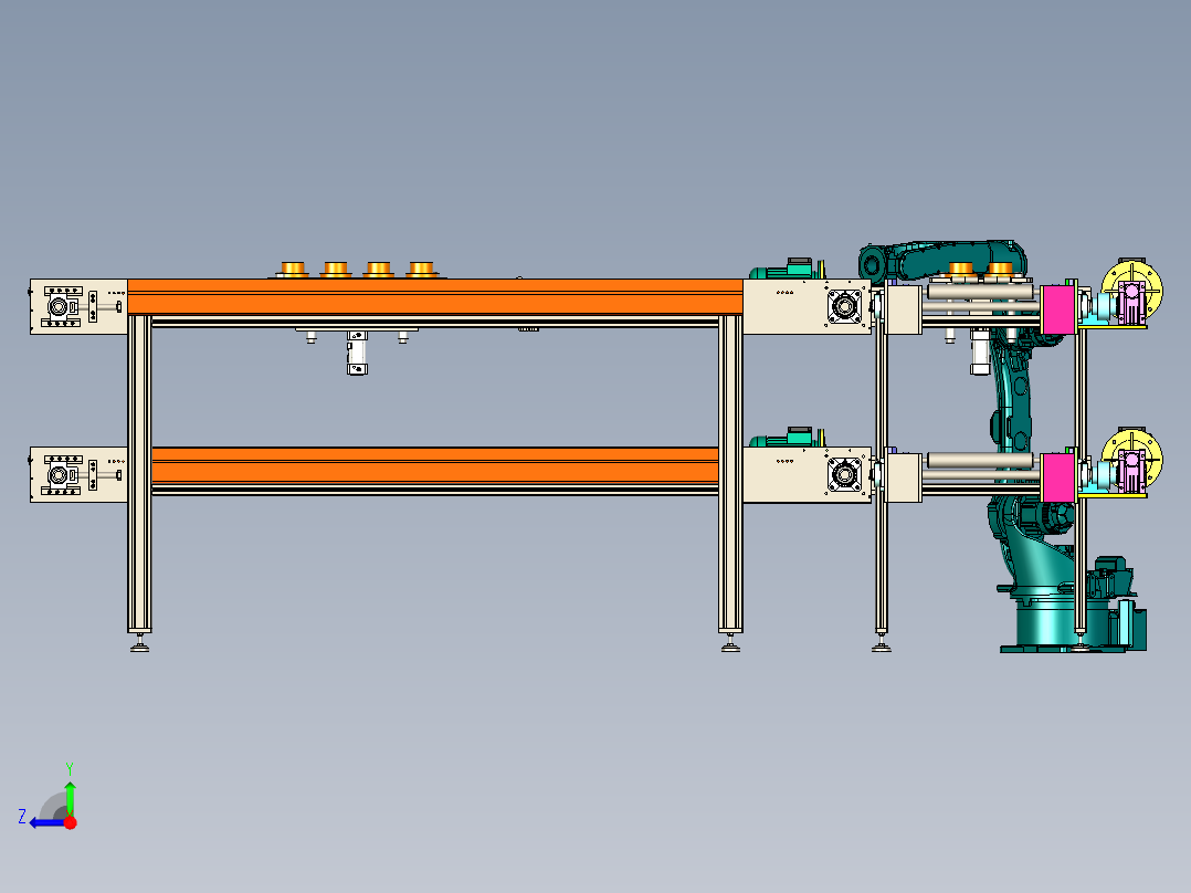 双层倍速链右视图