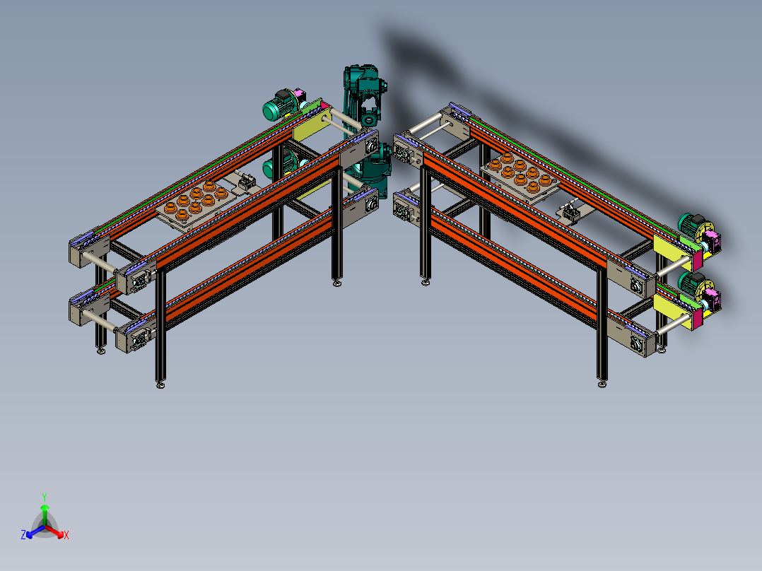 双层倍速链正等轴测图