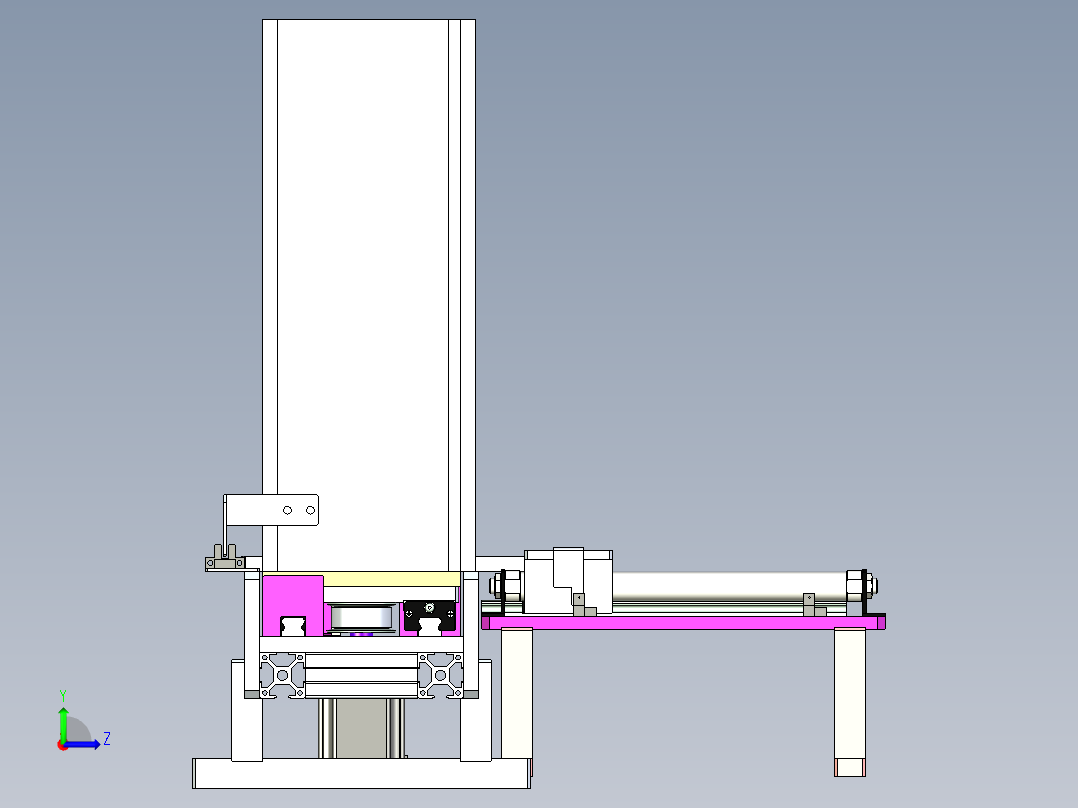 弹夹式输送线料仓设计左视图