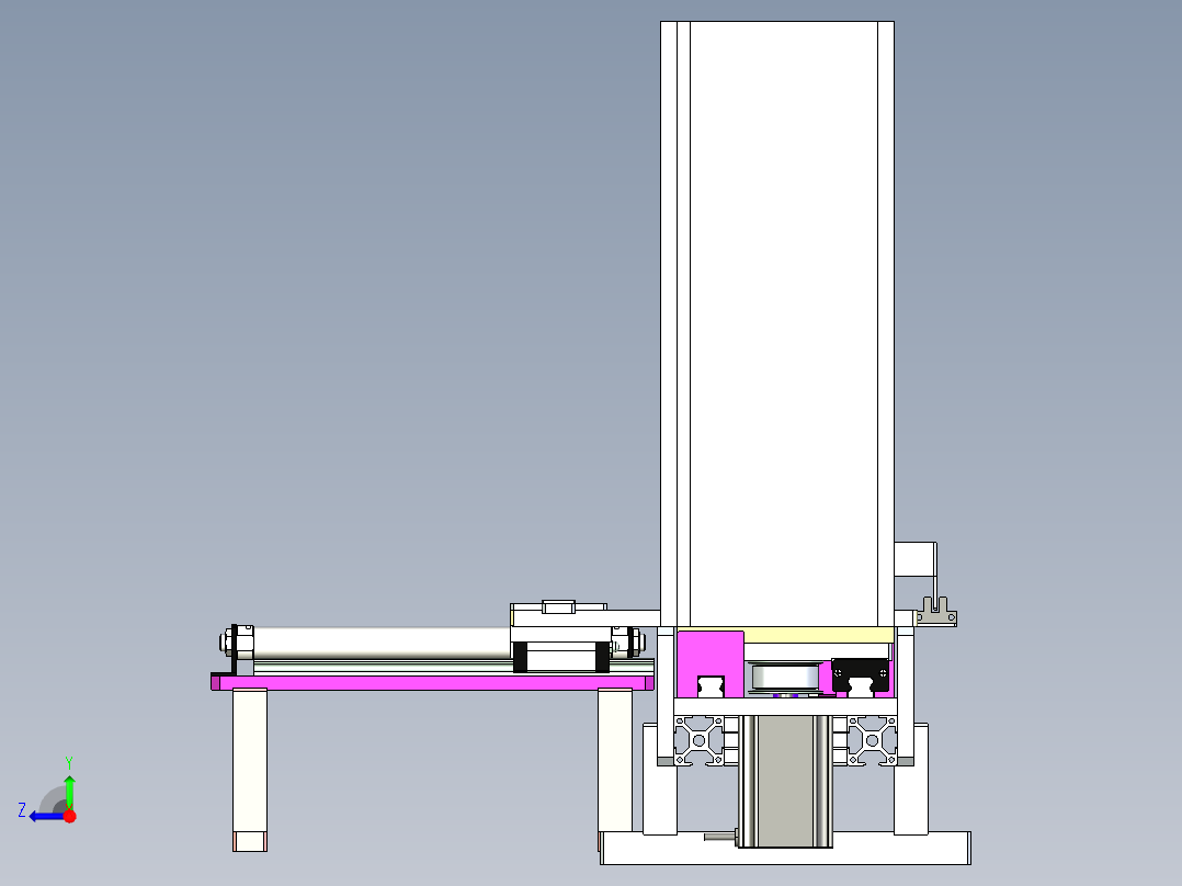 弹夹式输送线料仓设计右视图