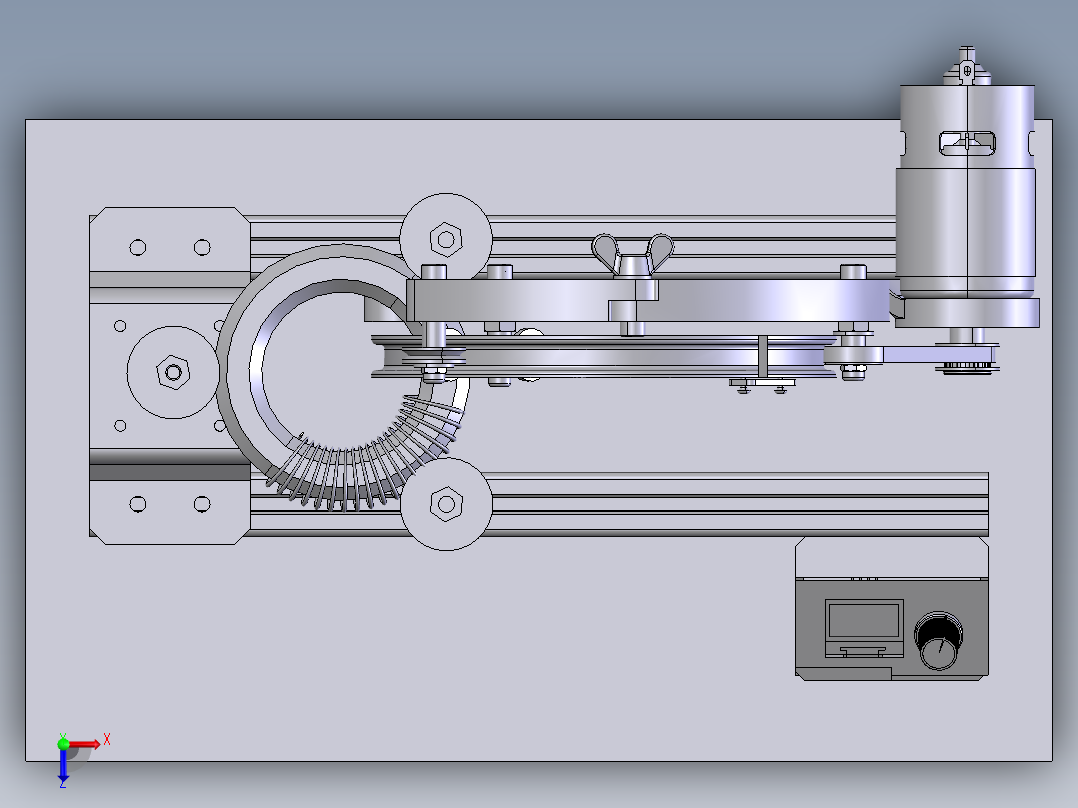 环形线圈绕线机俯视图