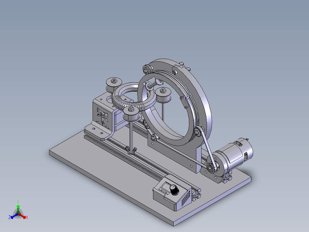环形线圈绕线机正等轴测图