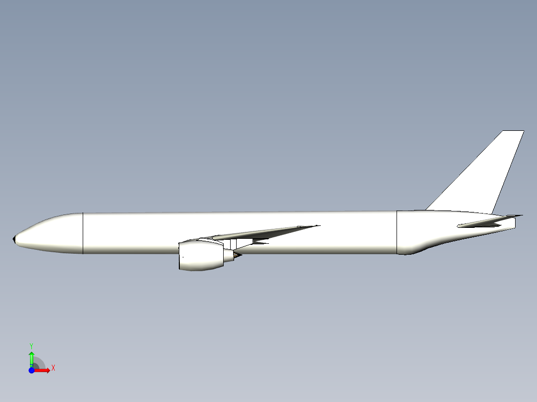 B2004126-波音777-300er模型前视图