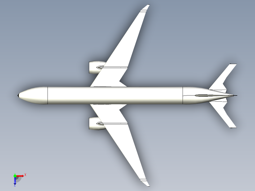 B2004126-波音777-300er模型俯视图