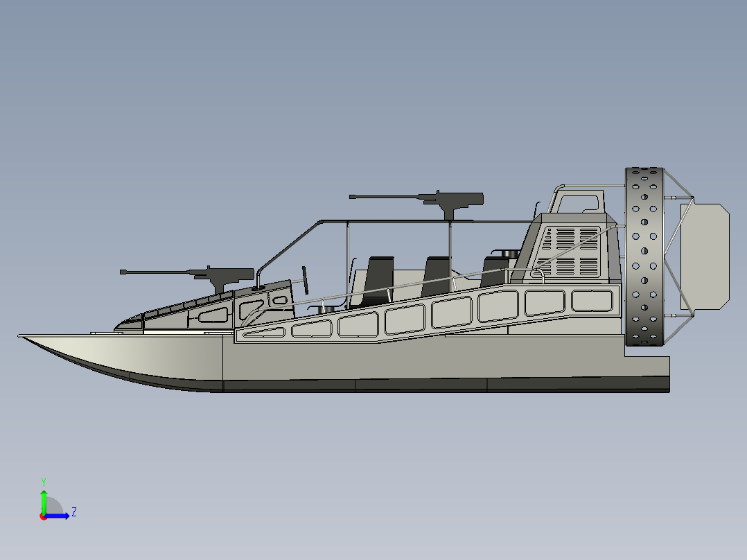 巡逻舰3D模型左视图