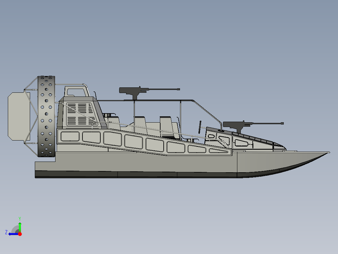 巡逻舰3D模型右视图