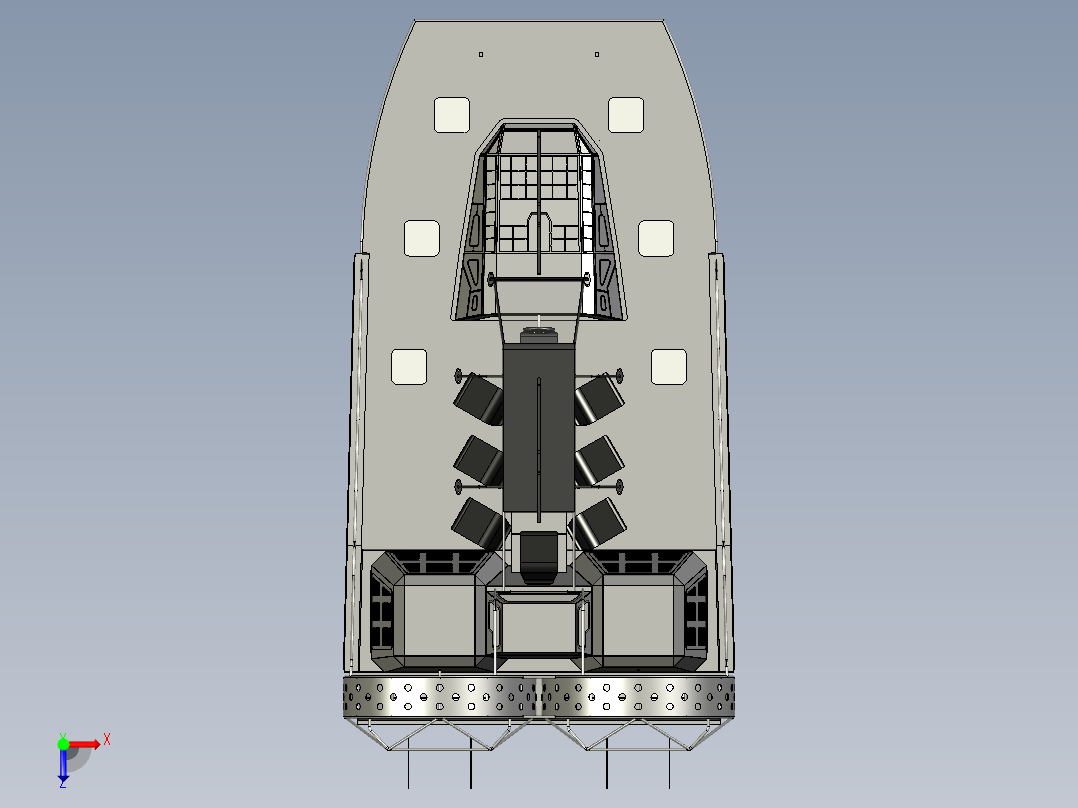 巡逻舰3D模型俯视图