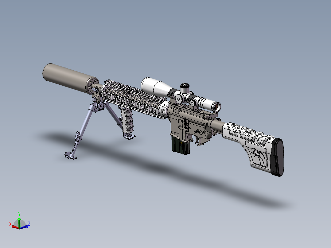 手枪左轮冲锋枪老式狙击步枪设计3D图纸656-3 2 STP SW UG X_T