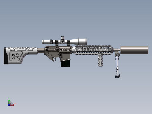 手枪左轮冲锋枪老式狙击步枪设计3D图纸656-3 2 STP SW UG X_T前视缩略图