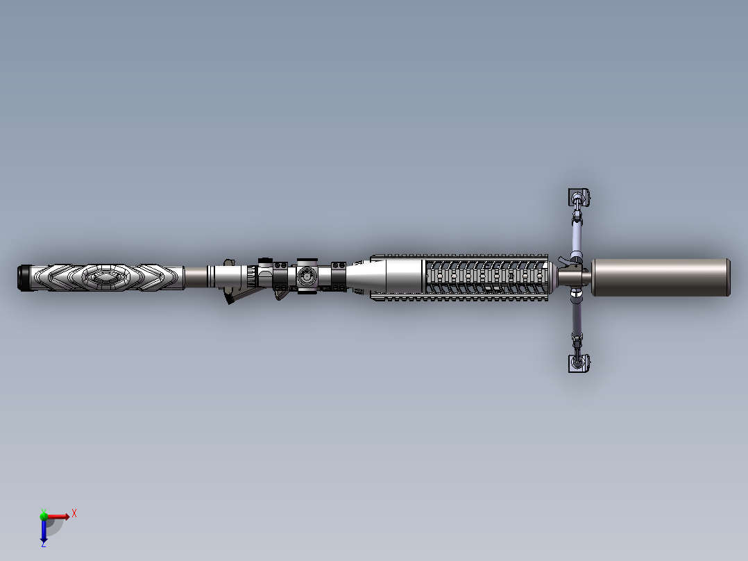 手枪左轮冲锋枪老式狙击步枪设计3D图纸656-3 2 STP SW UG X_T俯视图