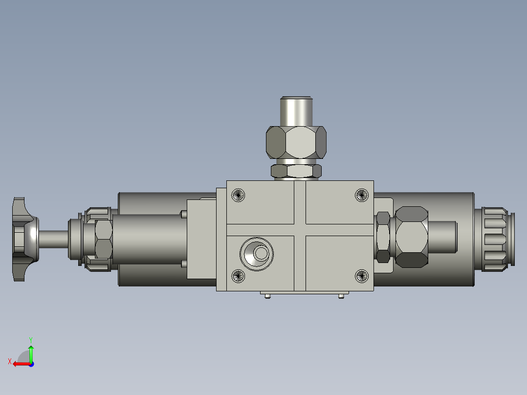 前门油缸油路块装配图1后视图