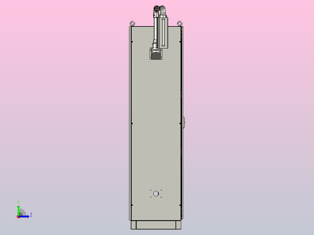 控制柜+控制箱+垂直墙座+转角+90箱体连接器左视图