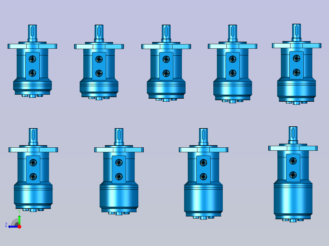 BMRL液压马达 平键型右视图