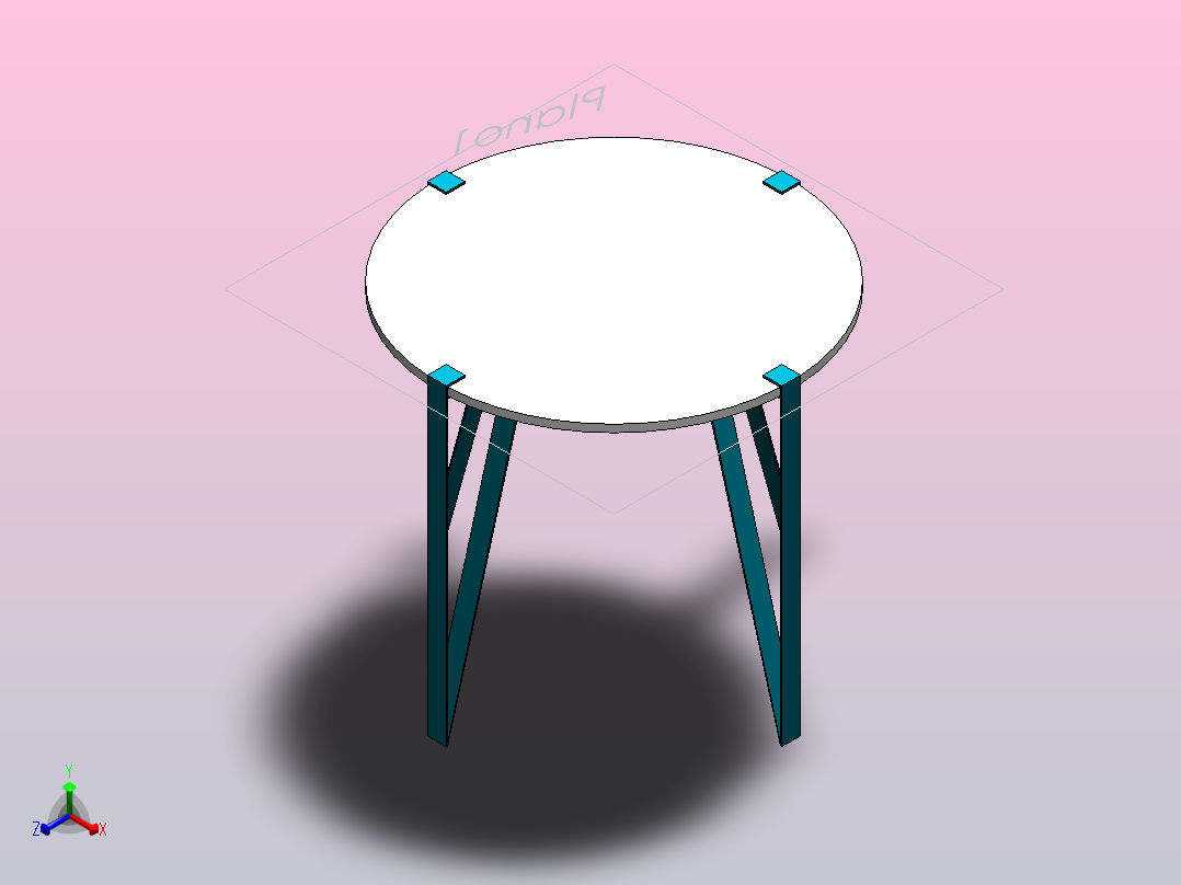 可拆桌正等轴测图