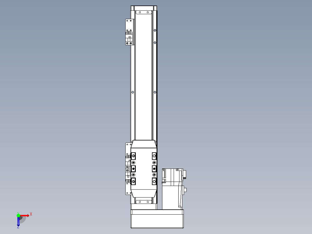 滚珠丝杠直线轴内置导轨TPA-GCR-50-1210C-L250-ML-M10-N3俯视图