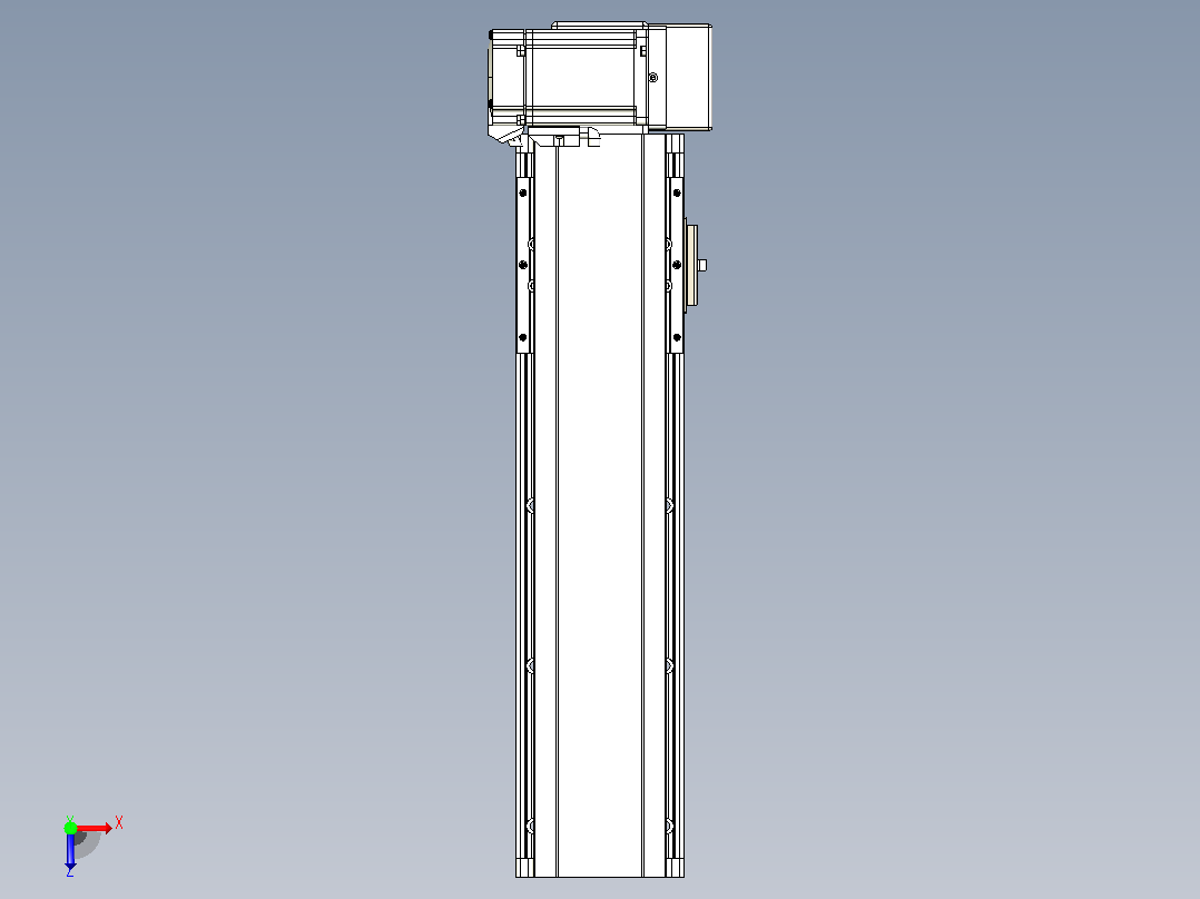 皮带直线轴半封闭可选导轨TPA-HNB-105D-90-L250-LU-C-P20-N3俯视图