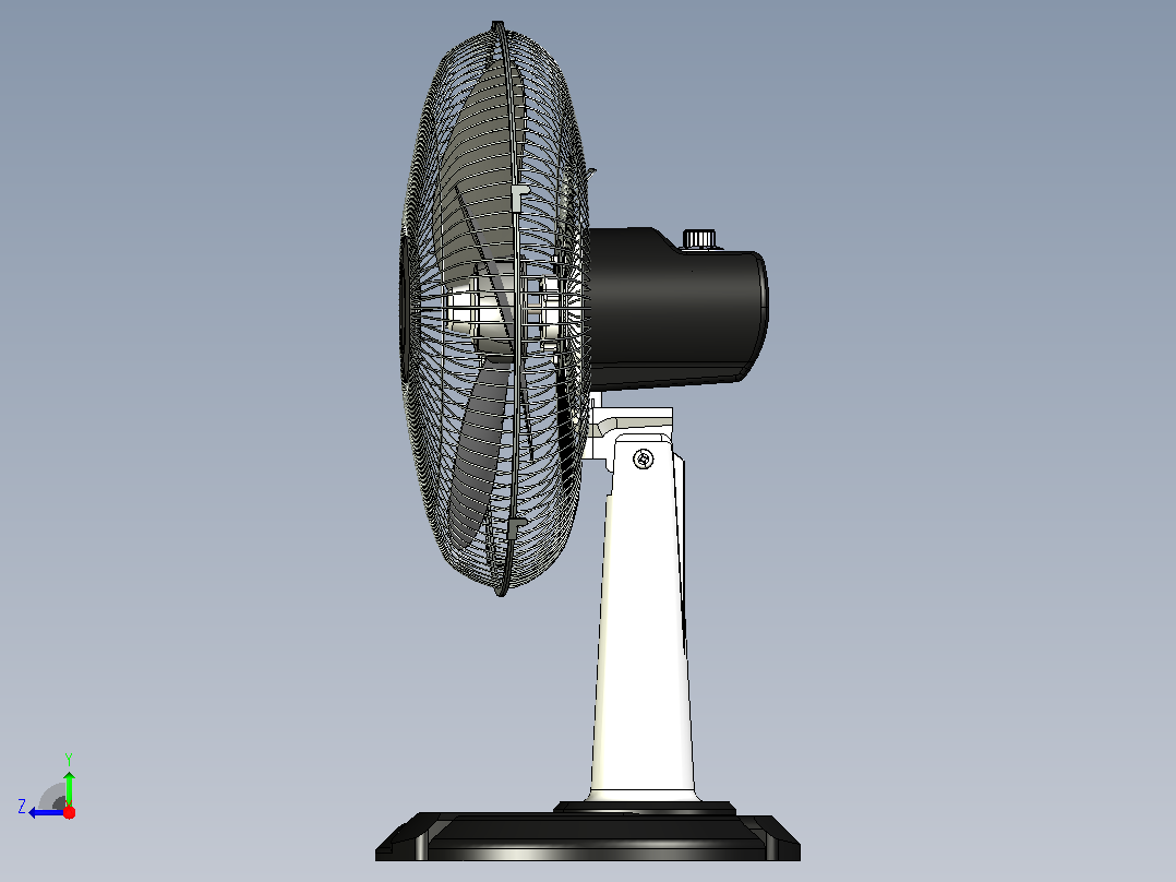 3D台扇右视图