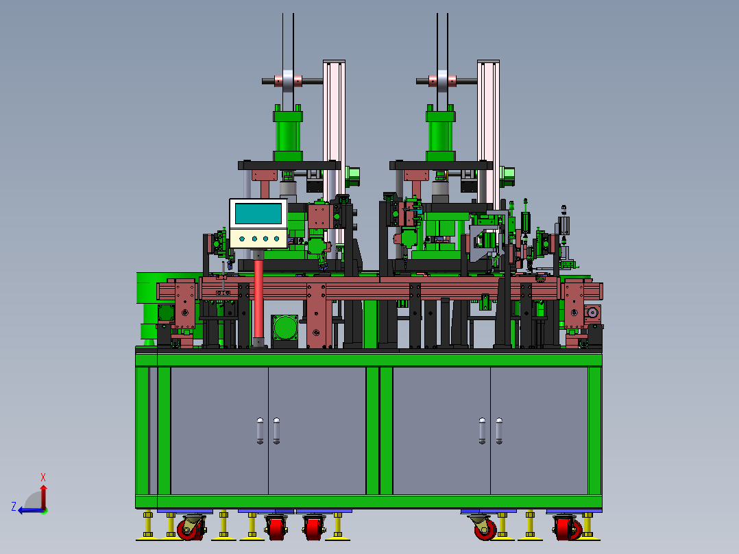 铜片冲压组装线前视图