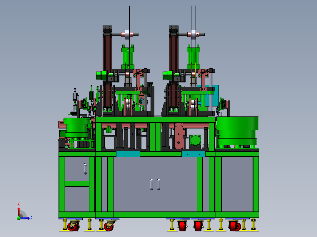 铜片冲压组装线后视图