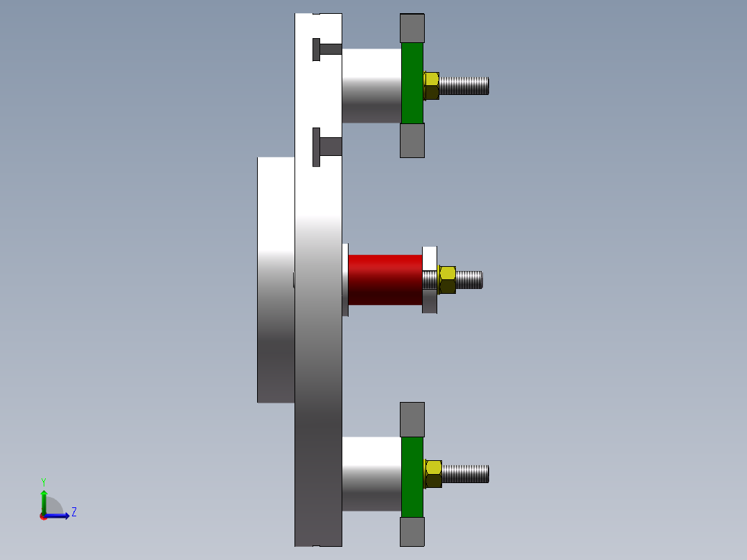 拔叉叉口成组夹具左视图