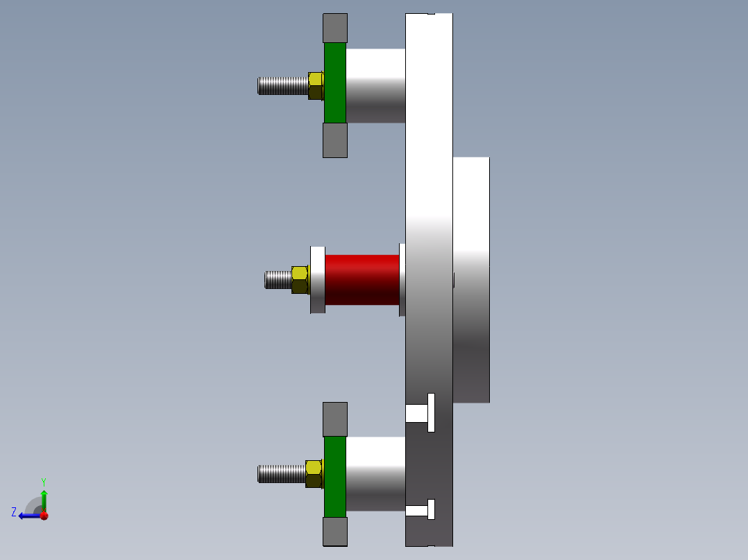 拔叉叉口成组夹具右视图