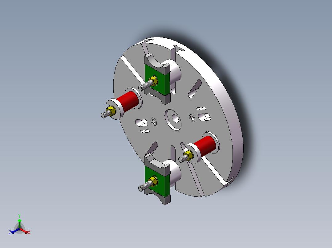 拔叉叉口成组夹具正等轴测图