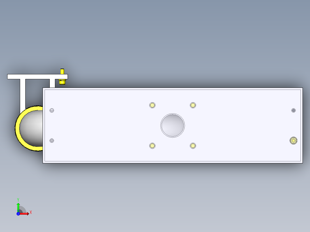 操作面板调整机构俯视图