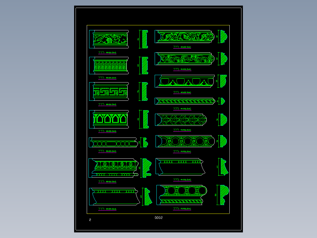 家装图块之雕花木线