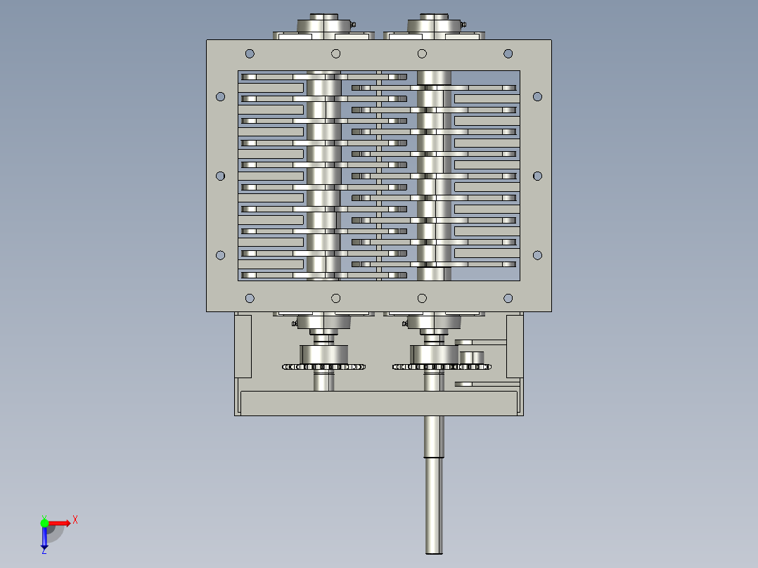 Quebrador破碎机3D数模图纸 STEP格式俯视图
