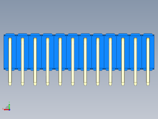 彩色公排针 100mil 2.54mm 系列-DS1022_blue_3x12p_100mil_TypeD_rev1.0后视缩略图