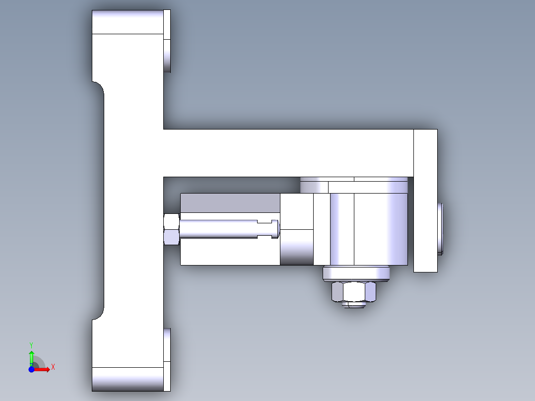 车床杠杆钻孔夹具（CAD图+CATIA三维）前视图