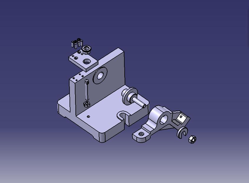 车床杠杆钻孔夹具（CAD图+CATIA三维）