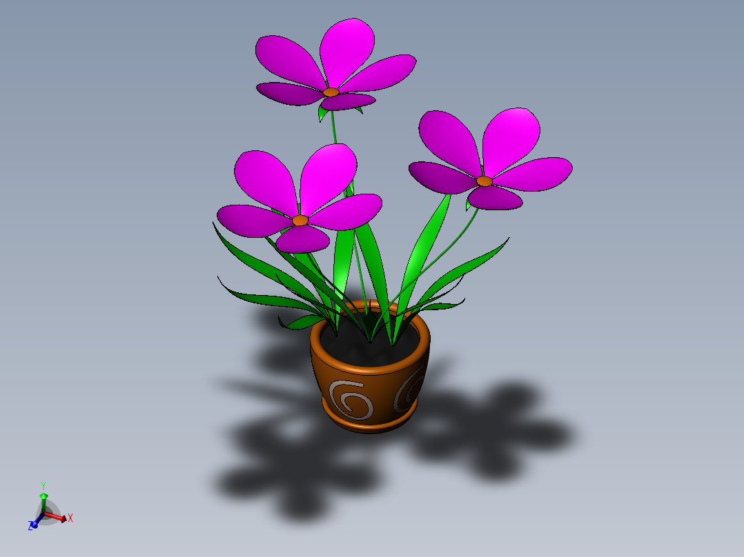 君子兰花主视图